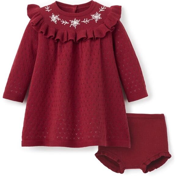 NWT Elegant Baby 3-6M Snowflake Dress with Bloomers - Picture 1 of 6